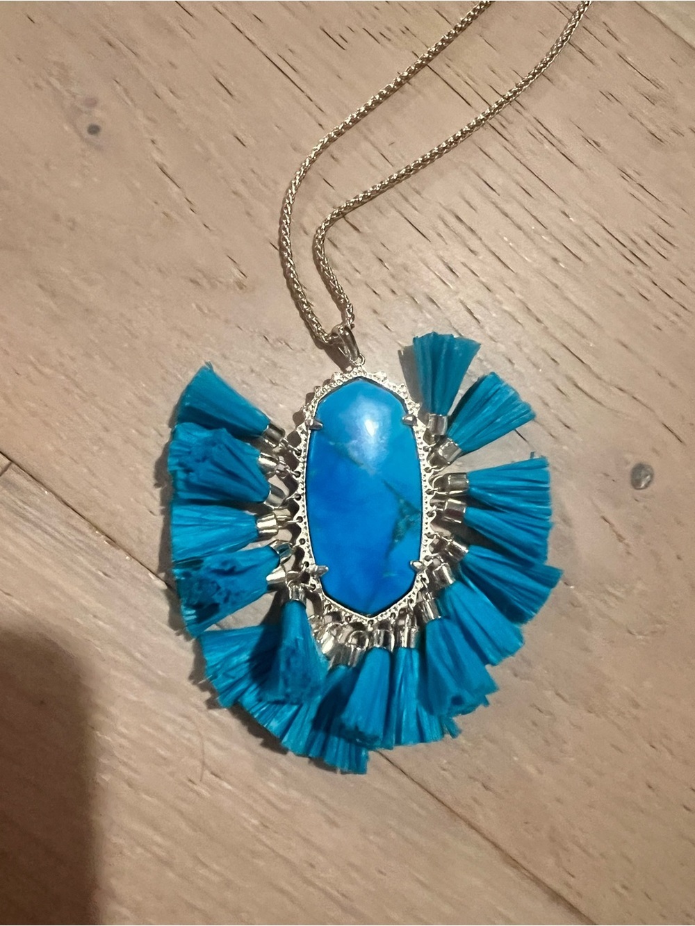 Kendra Scott “Betsy” Turquoise Fringe Pendant Necklace